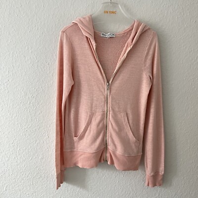 Wildfox Hoodie Strickjacke Kapuzenjacke Pullover orange rosa Apricot XS