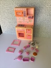 Barbie Vintage 1987 Sweet Roses 26-PC Cooking Center w/ 2 Extra Doors; Inc Set.