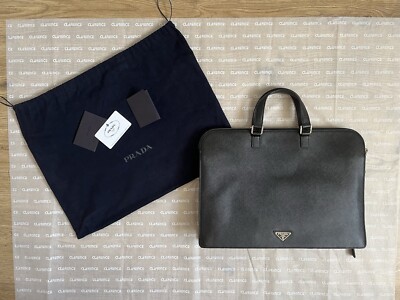  Aktentasche/Aktentasche/Koffer Leder Saffiano Travel Noir VR0023 - Prada (NEU)