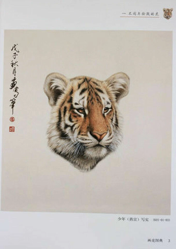 Chinese Ink Painting Gongbi Animal Tiger Drawing Art Book - Image 4 of 4