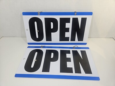 open / close 看板 Lot of 2 Plastic Open Closed Signs with Will Return Clock 11.5