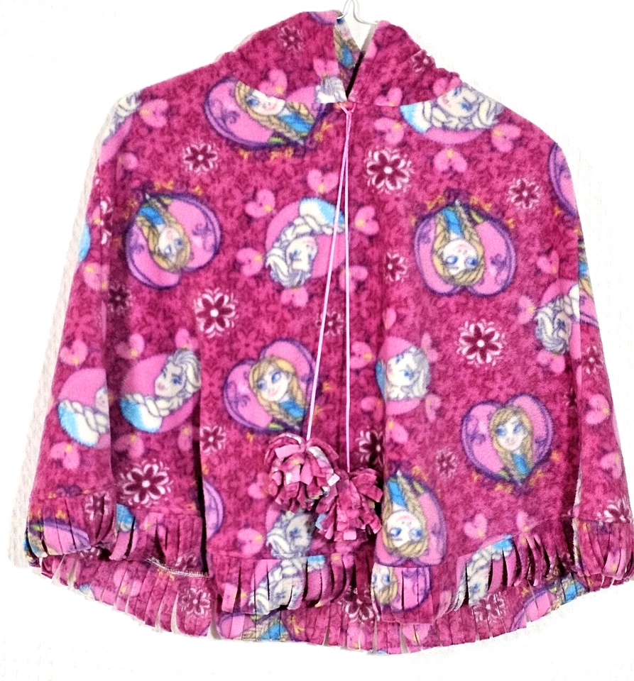 Poncho/chal/capa con capucha Sherpa polar de gran tamaño gráfico de Elsa para niñas Foto 2 de 4