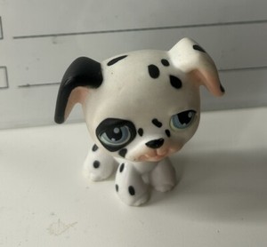 Littlest Pet Shop LPS #44-Dalmatian Dog Blue Eyes -Authentic