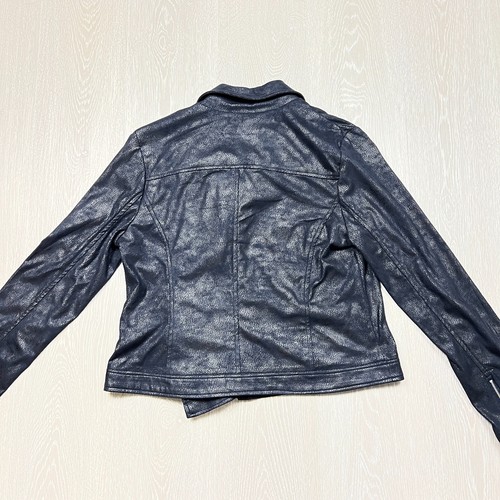 Table Eight Womens Black-Blue Lattice Biker Jacket Size 12 (new) - Picture 9 of 13