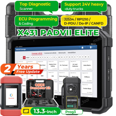 LAUNCH X431 PAD VII PRO & X-PROG 3 Auto Diagnostic Scanner Key Programming TPMS