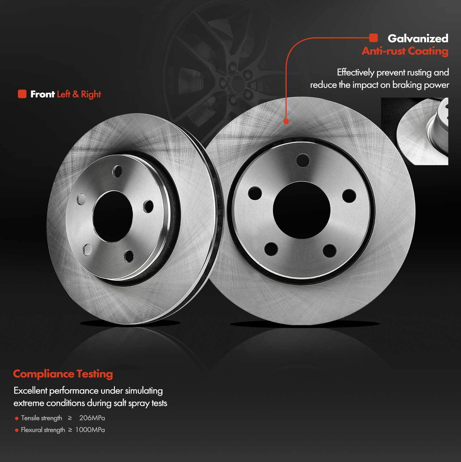 Front Left & Right Disc Brake Rotors for Jeep Wrangler 20072017