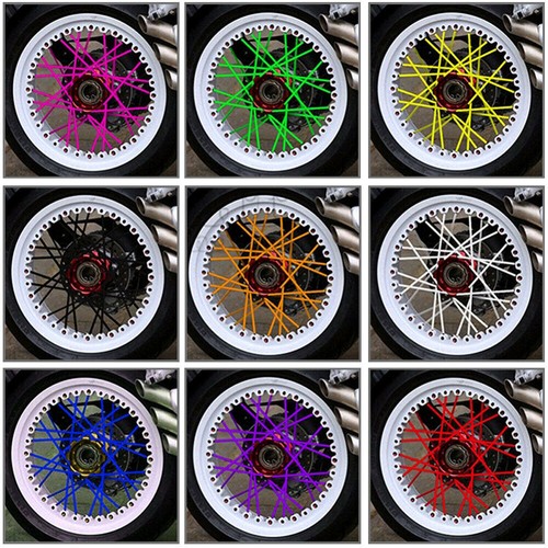 72Pcs Motorcycle Dirt Bike Spoke Skins Covers Wraps Wheel Rim Guard Protector - Picture 4 of 22