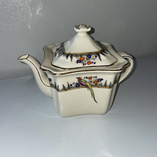 Royal Winton Grimwades Stafford Vtg Gold Floral Quail Chintz English Teapot Lid - Picture 2 of 11