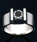 2.5 Ct Black Color Solitaire Moissanite Engagement Ring Sterling Silver Size 7
