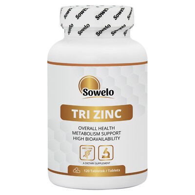Tri Zinc   150% RDI per Tablet, Immune Support & Antioxidant   Sowelo