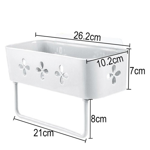 Wall-Mounted Bathroom Storage Shelf Aluminum Suction Cup Shower Caddy Organizer - Picture 16 of 16