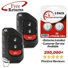 2x Remote Flip 3btn Key Fob For Jeep (OHT1130261)