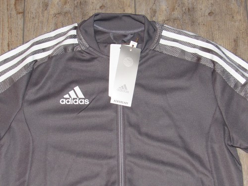adidas Condivo21 AeroReady Soccer Training Jacket Full Zip Gray size Youth Large - Picture 2 of 4