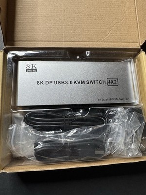 KVM SWITCH Audio-Video Processor 8K HDMI+DP USB 3.0 3x3 3-Channel Ultra HD