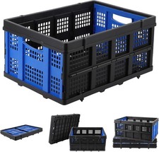 Collapsible Plastic Crate, Foldable Storage Basket, Stackable Utility Crate