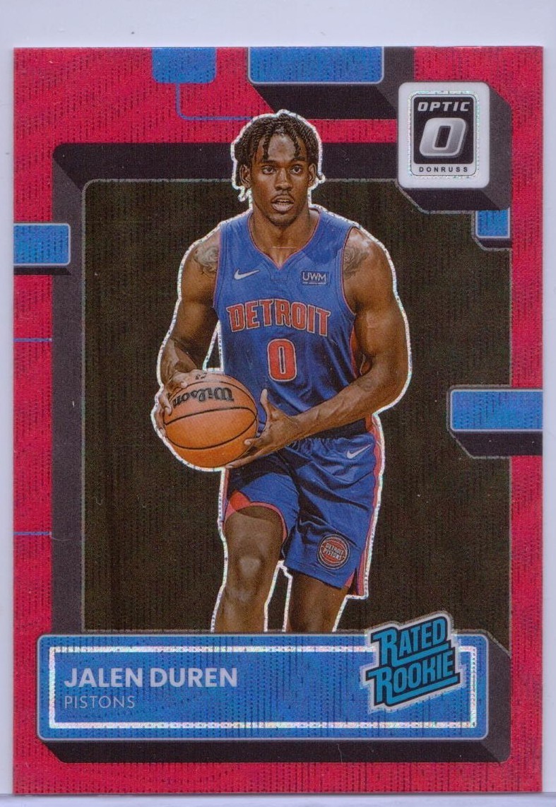 2022-23 Donruss Optic Red Wave Prizm #227 Jalen Duren RC - Detroit Pistons