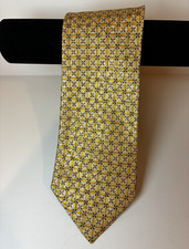 Ermenegildo Zegna Silk Designer Luxury Necktie Gold 62  