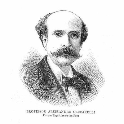 VATIKANER Prof. Allesandro Ceccarelli Arzt an den Papst - antiker Druck 1878