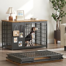 Foldable Dog Crate Furniture, Dog Crate with DIY Frame, Heavy Duty Dog Kennel...
