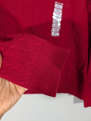 Charter Club Damen Pullover rot V-Ausschnitt Langarm Gr. S Petite Classic Preppy - Bild 4 von 8