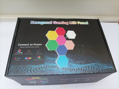 Hexagonal Gaming LED Panel 8-TLg. Sechseck Wandleuchte Musik RGB Syncc Licht Neu
