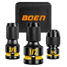 3/8 1/4 1/2-Inch Drive to 1/4-Inch Hex Socket Adapter, 3PCS Quick Release Imp...