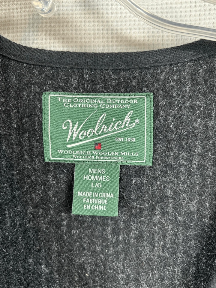 Woolrich Men’s Wool Blend Vest L Grey Button Front Outdoor Heritage Workwear - Image 3 of 4