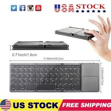 Mini Thin Fold Wireless Bluetooth Keyboard With Touchpad for iOS Android Windows