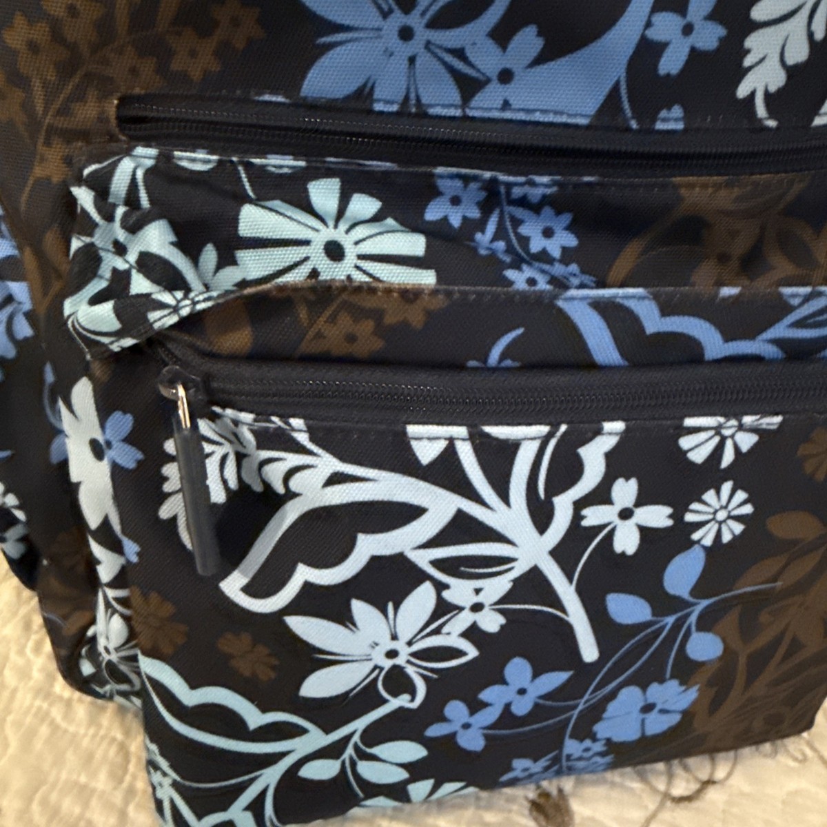 Vintage Large Vera Bradley Backpack / Laptop Java Flora 
