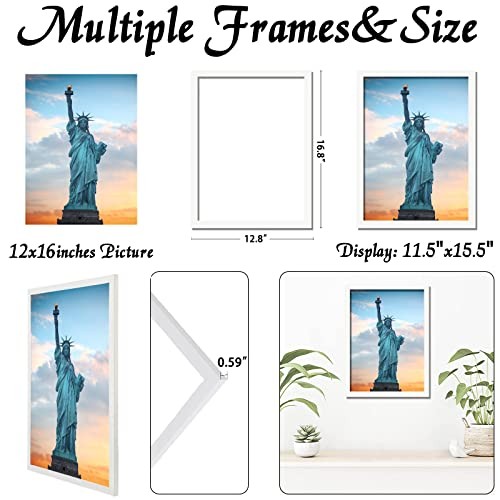 Picture Frame for 12by16 Poster Photo Canvas Certificate High 12x16 White - Bild 4 von 7