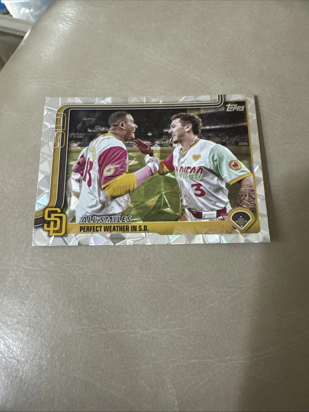 2025 Topps All Smiles San Diego Padres Checklist/Jackson Merrill Diamante Foil