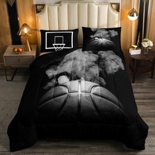 Basketball Comforter Set for Boys Teen Queen Size Sports Basketball Bedding S...