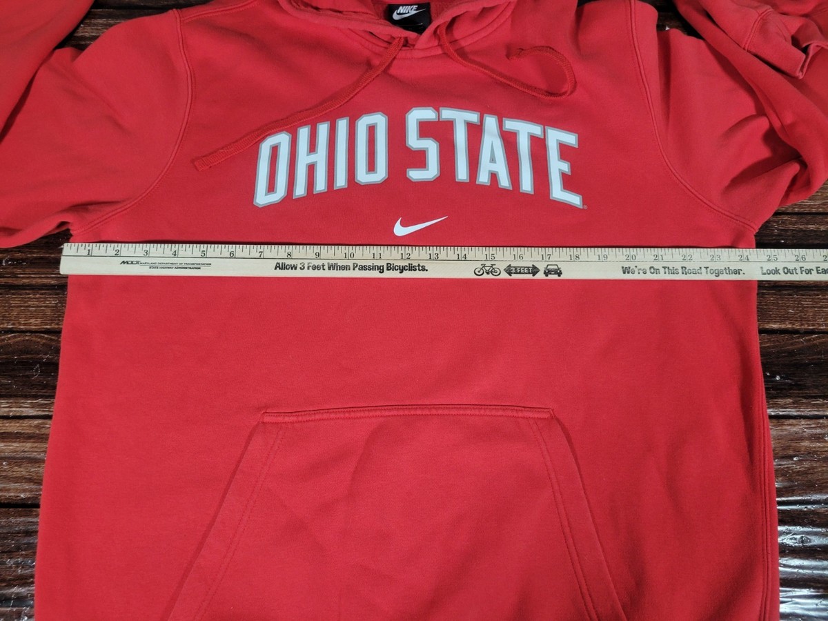 Nike Ohio State Buckeyes Hoodie Mens XL NCAA Center Swoosh OSU Red 