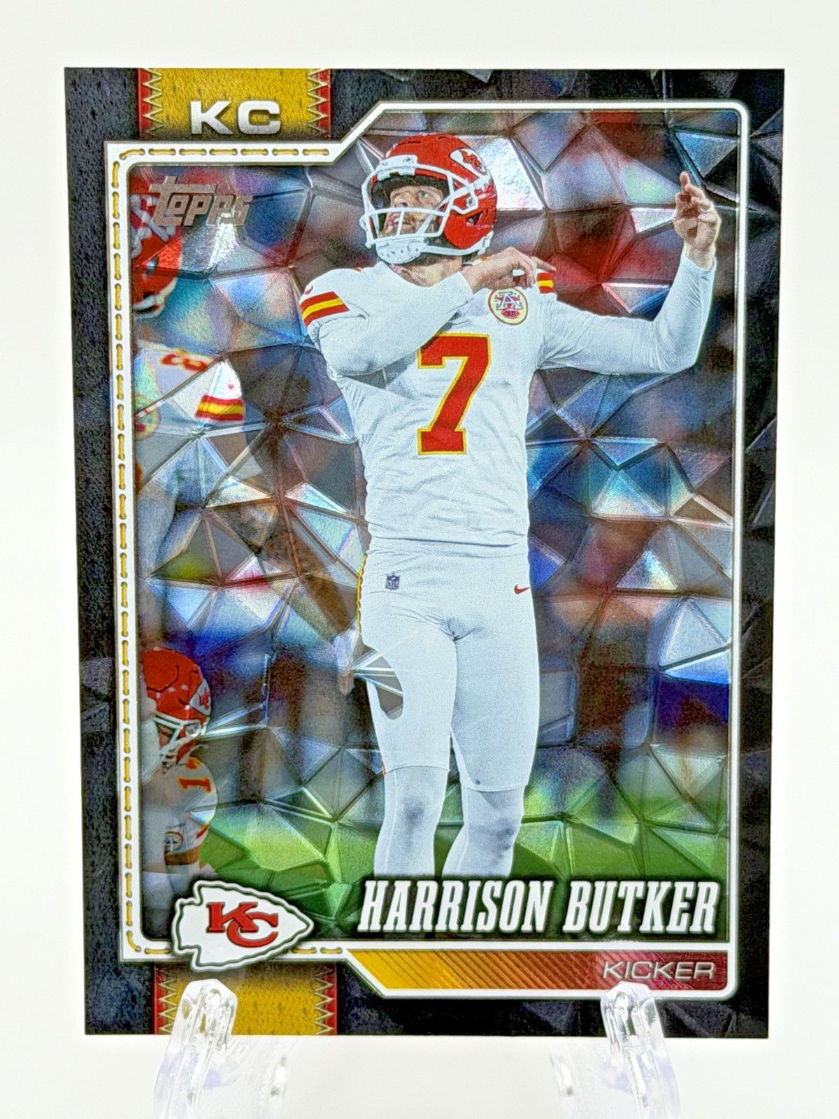 2026 Topps #98 Harrison Butker Black Diamante Foil Chiefs Rare SSP #06/10!