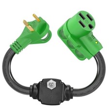 Overload Protector 30 Amp to 50 Amp RV Adapter Cord with Circuit Breaker,