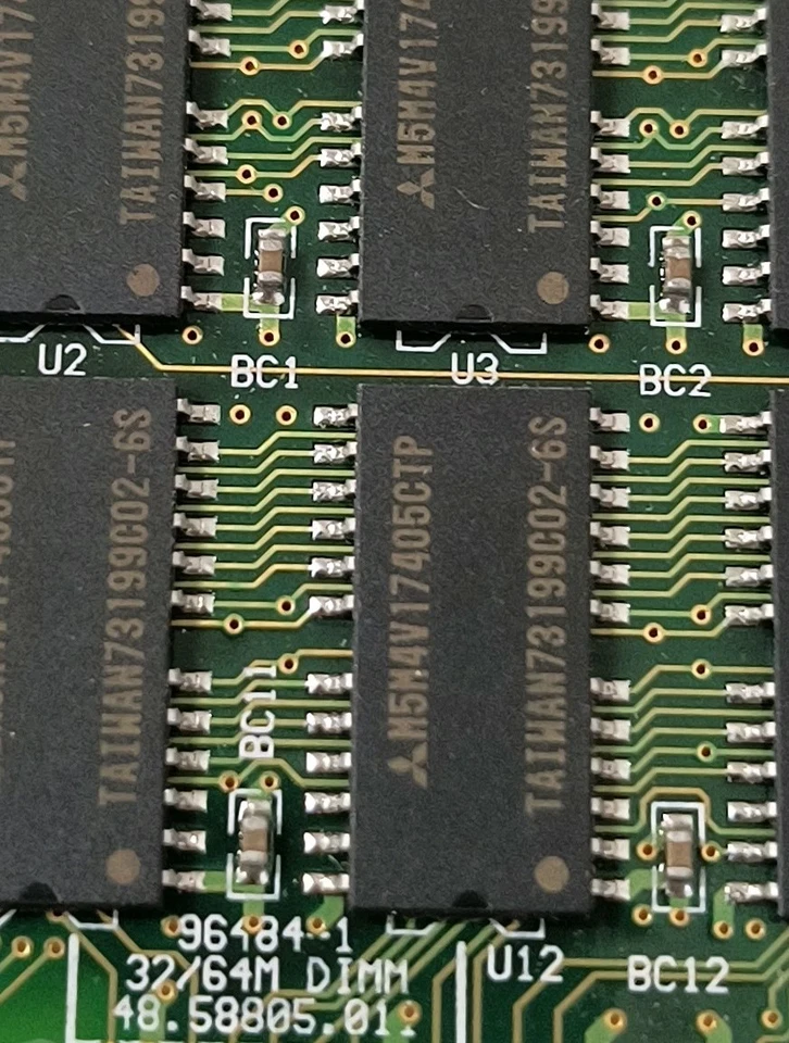 SET OF 2 64 MEG 168 PIN DIMM PARITY MEMORY MODULE M5M4V17405CTP RM1-CBL29-13 - Image 4 of 4