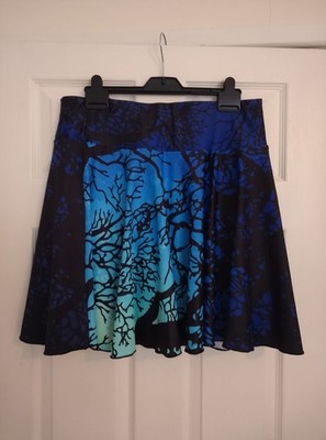 Lucy Locket Loves blue black turquoise stretchy skirt with shorts size 18 (2XL)