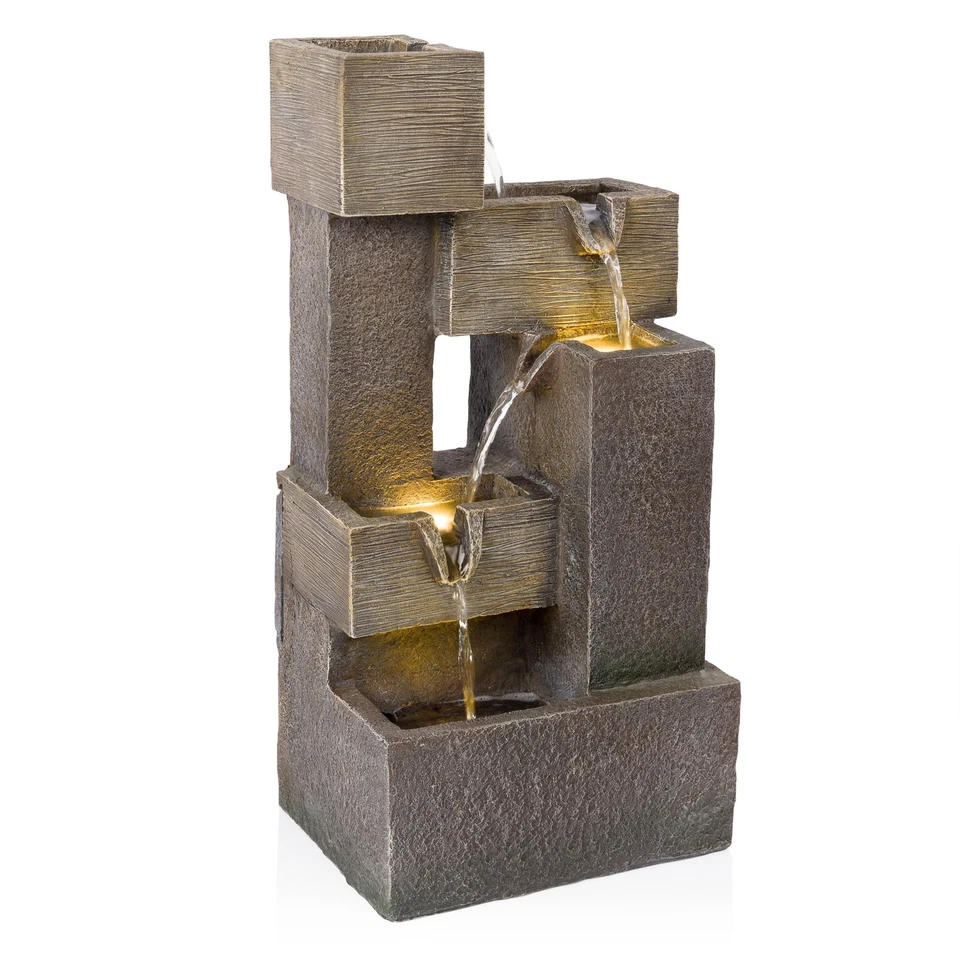 Fuente de agua LED Alpine de 19 pulgadas de varios niveles para uso en interiores y exteriores gris Foto 2 de 4