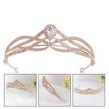 Delicate Rhinestone Crown Headdress Bridal Wedding White Sparkling Headpiece