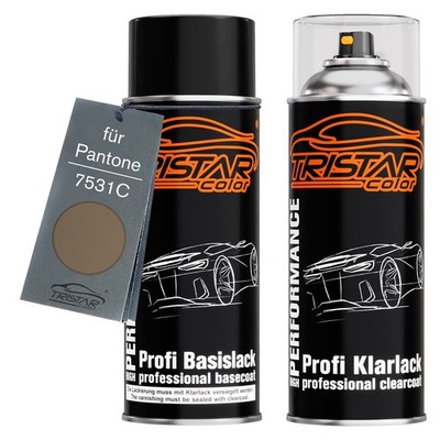 Autolack Spraydosen Set für Pantone 7531C Brown Basislack Klarlack Sprühdose