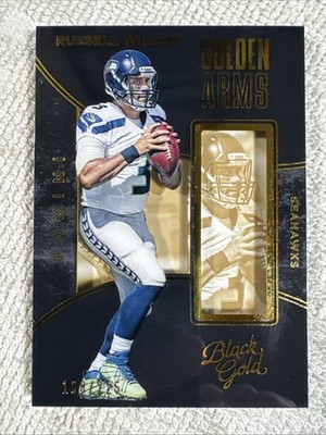 2016 Panini-Black Gold No.GA14 Russell Wilson Golden Arms /225