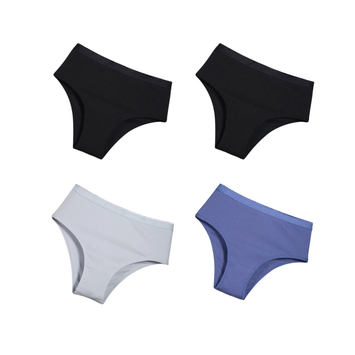 High Rise Cotton Briefs Stretch Comfort Breathable Women's Underwear 4 Pcs thumbnail 14