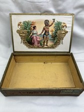 Antike alte ZIGARREN HOLZKISTE - VICTORIA ELEGANT schönes Exemplar  - ALT / JO