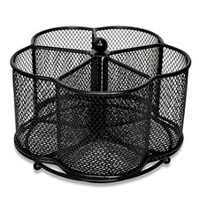 360 Degree Rotate Pen Holder for Desk Mesh Desk Pen Organizer No hook Black