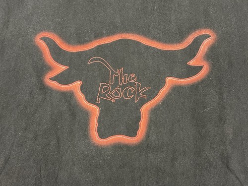 Vintage The Rock Wrestling Shirt 1998 All American Wear Tag Size Large Black WWF - Picture 2 of 6