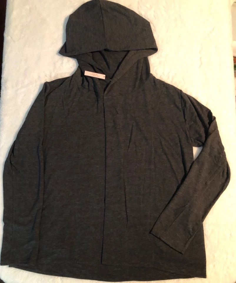 VICTORIAS SECRET Cárdigan Sudadera con Capucha Pequeño Gris Carbón Salón Top Bolsillos Nuevo con Etiquetas Foto 2 de 4