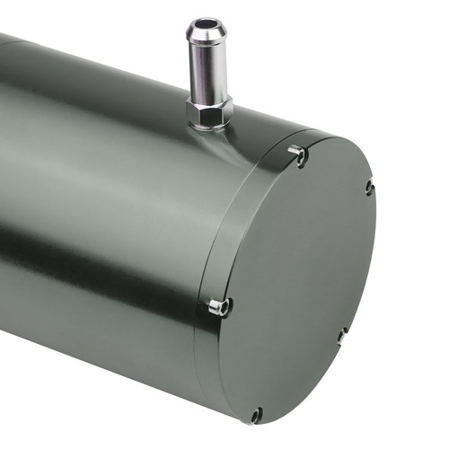 8.5"X3" ANODIZED ALUMINUM COOLANT RECOVERY OVERFLOW TANK/CAN+3/8" HOSE GUN METAL - Picture 4 of 6