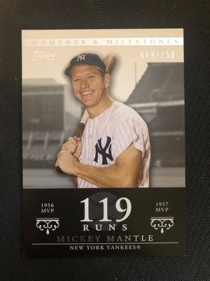 2007 Topps Moments & Milestones - Mickey Mantle #166-119 1956 AL MVP #/150
