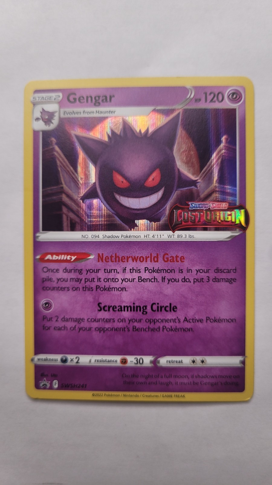 Pokemon Card - Gengar Lost Origin Promo SWSH241 Holo Stamped | eBay