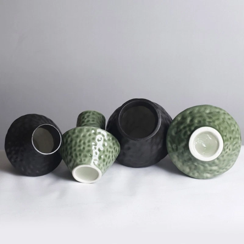 Contemporary Ceramics Flower Arrangement Vases Organic Texture Florals Display